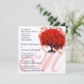 Monogram Gothic Liebe Tree Einladung Hochzeit (Stehend Vorderseite)