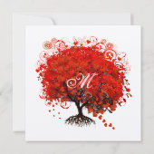 Monogram Gothic Liebe Tree Einladung Hochzeit (Rückseite)