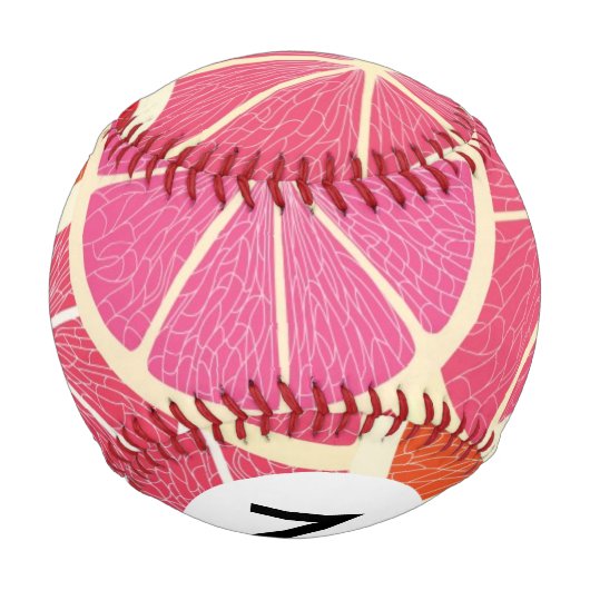 Monogram Grapefruit Vintag Hintergrund Baseball (Rückseite)