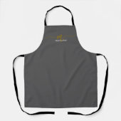 Monogram Grau Gold Color Personal Schürze (Vorderseite)