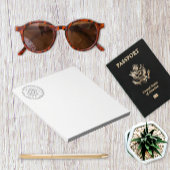 Monogram Grau-Rosa Modernes Medallion-Muster Notizblock