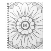 Monogram Grau-Rosa Modernes Medallion-Muster Notizblock (Vorderseite)