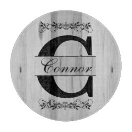 Monogram Graue Imitate Butcher Block Wood | DIY Te Schneidebrett