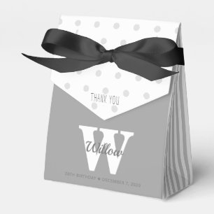 Monogram Graue Polka Dosen Stripes Feingepackt Geschenkschachtel