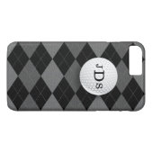 Monogram Graue Raute, Golf Ball iPhone 7 Case (Rückseite (Horizontal))