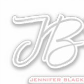 Monogram Graue Schlichte Kalligraphieschrift Aufkleber (Vorderseite)