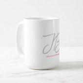 Monogram Graue Schlichte Kalligraphieschrift Kaffeetasse (Vorderseite Links)