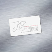 Monogram Graue Schlichte Kalligraphieschrift Magnetische Visitenkarte (Beispiel)