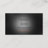 Monogram graue schwarze rote Visitenkarte (Rückseite)