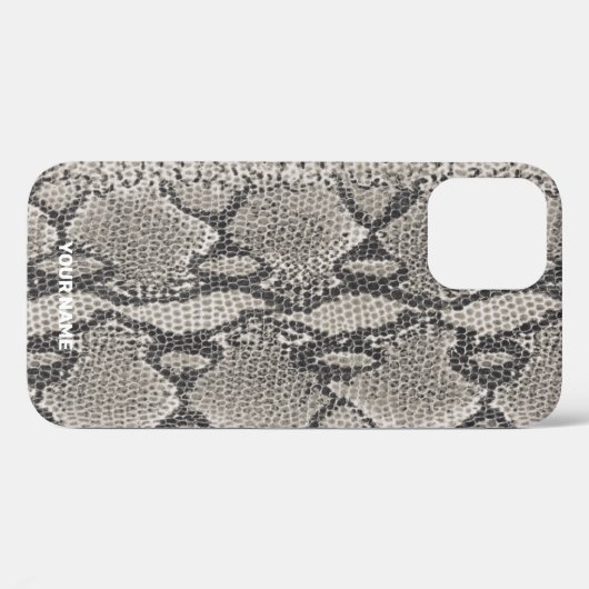 Monogram Graue Snakeskin Case-Mate iPhone Case (Rückseite (Horizontal))