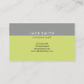 Monogram Graue und grüne moderne Visitenkarte (Rückseite)