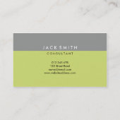 Monogram Graue und grüne moderne Visitenkarte (Rückseite)