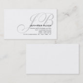 Monogram Graue weiße Farbtöne Business Card Visitenkarte (Vorne/Hinten)