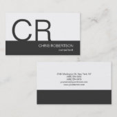 Monogram Graue White Consultant-Visitenkarte Visitenkarte (Vorne/Hinten)