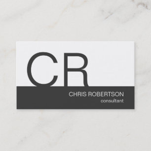Monogram Graue White Consultant-Visitenkarte Visitenkarte