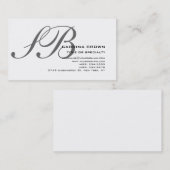Monogram Graue White Consultant-Visitenkarte Visitenkarte (Vorne/Hinten)