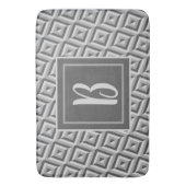 Monogram Graues Dreikantmuster Badematte (Vorderseite Vertikal)