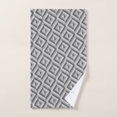Monogram Graues Dreikantmuster Badhandtuch Set (Handtuch)