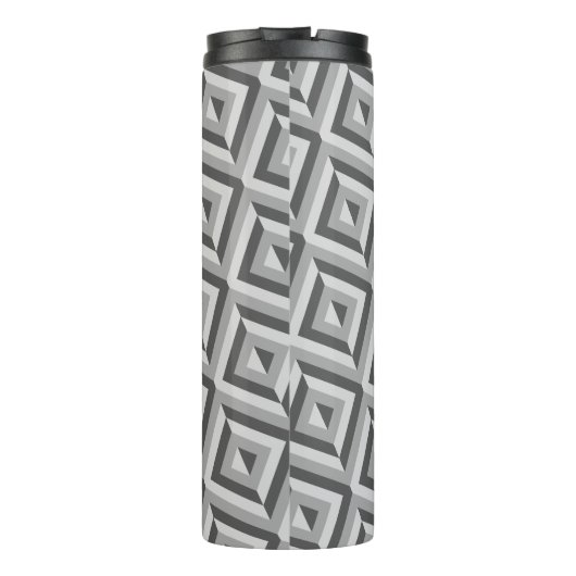 Monogram Graues Dreikantmuster Thermosbecher (Rückseite)