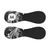Monogram Graues florales Muster auf schwarz Baseball (Paneele)