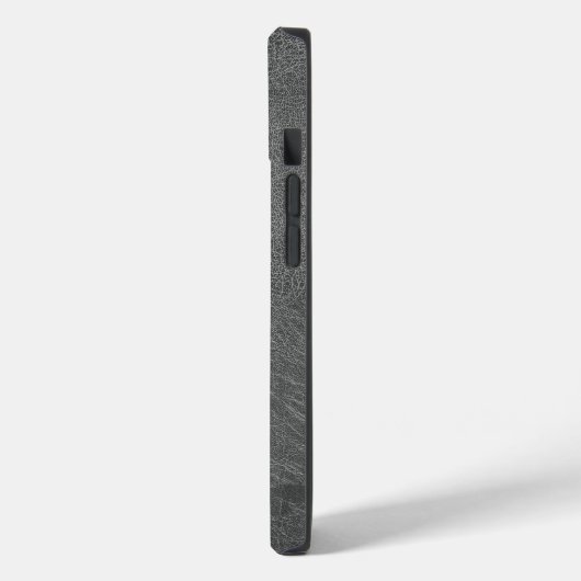 Monogram Graues Leder Case-Mate iPhone Case (Rückseite / Links)