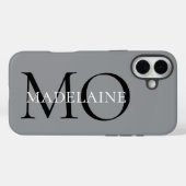 Monogram Gray Black Personal Case-Mate iPhone Hülle (Rückseite (Horizontal))