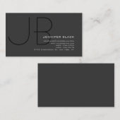 Monogram, Gray Black Ultra-Dick-Visitenkarte Visitenkarte (Vorne/Hinten)