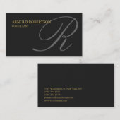 Monogram Gray Gold Consultant Business Card Visitenkarte (Vorne/Hinten)
