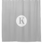 Monogram Gray Gray White Minimal Elegant Einfach Duschvorhang (Vorderseite)