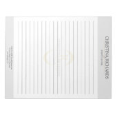 Monogram Gray Modern Eleganed Lined Notizblock (Vorderseite)