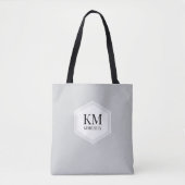 Monogram Gray Modern Eleganter Einfaches Individue Tasche (Vorderseite)