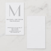 Monogram Gray Modern Simple Business Card Visitenkarte (Vorne/Hinten)