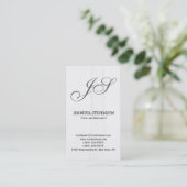 Monogram Gray Muster Consultant Business Card Visitenkarte (Stehend Vorderseite)