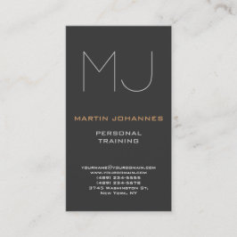 Monogram Gray Sport Personal Trainer Business Card Visitenkarte
