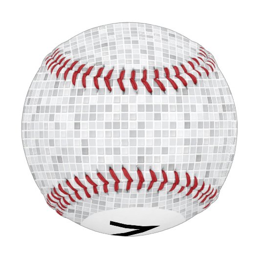 Monogram Gray Tiles Pattern Baseball (Rückseite)