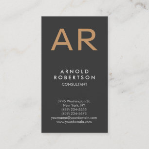 Monogram Gray Trendy Consultant Business Card Visitenkarte