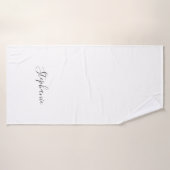 Monogram Gray White Custom Simple Minimal Badehandtuch (Badehandtuch)