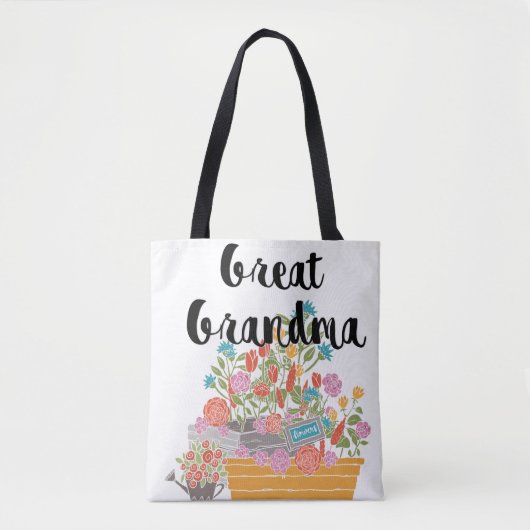 Monogram Great-Oma Flower Garden Design Tasche (Vorderseite)
