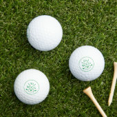 Monogram Green 40. 50. 60 Birthday Golf Modern Golfball (Insitu Gras)