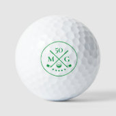 Monogram Green 40. 50. 60 Birthday Golf Modern Golfball (Vorderseite)