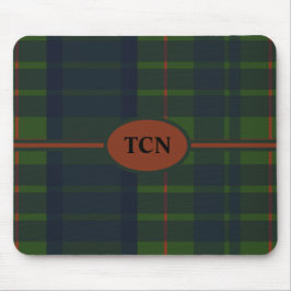 Monogram Green and Blue Red Tartan Scott Kariert Mousepad