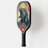 Monogram Green Asian Lizard Monster Retro Trendy Pickleball Schläger (Links)