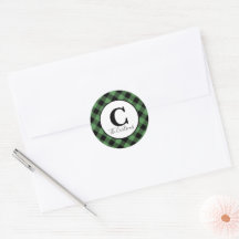 Monogram Green Black Buffalo Kariert Weihnachten