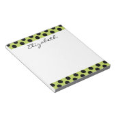 Monogram Green Black Niedlich Chic Polka Dot Patte Notizblock (angewinkelt)