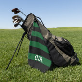 Monogram Green & Black Strip Golf Handtuch mit Tex (Gras)