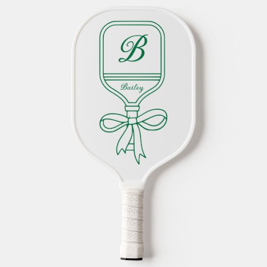 Monogram Green Bow Pickleball Paddle (Rückseite)