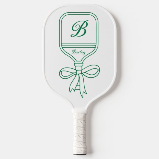 Monogram Green Bow Pickleball Paddle (Vorderseite)