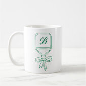 Monogram Green Bow Pickleball Paddle Kaffeetasse (Links)