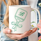 Monogram Green Bow Pickleball Paddle Tasse