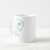 Monogram Green Bow Pickleball Paddle Tasse (Vorderseite Links)